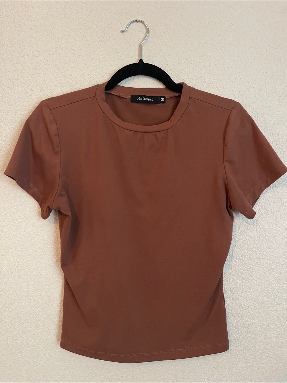 Short Sleeve Crewneck Top in Brown